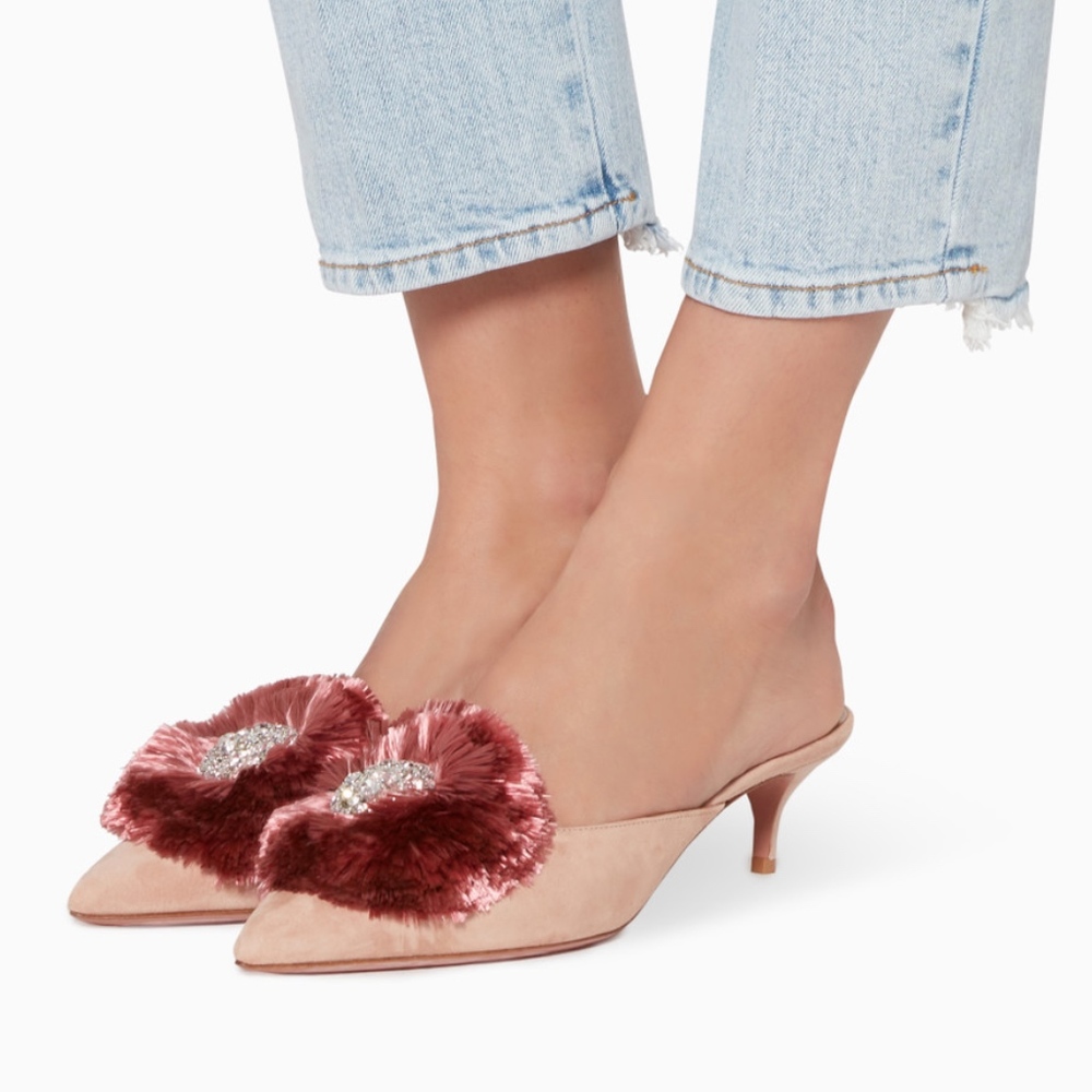 Aquazzura Crystal Lotus mule 45 Size 36.5